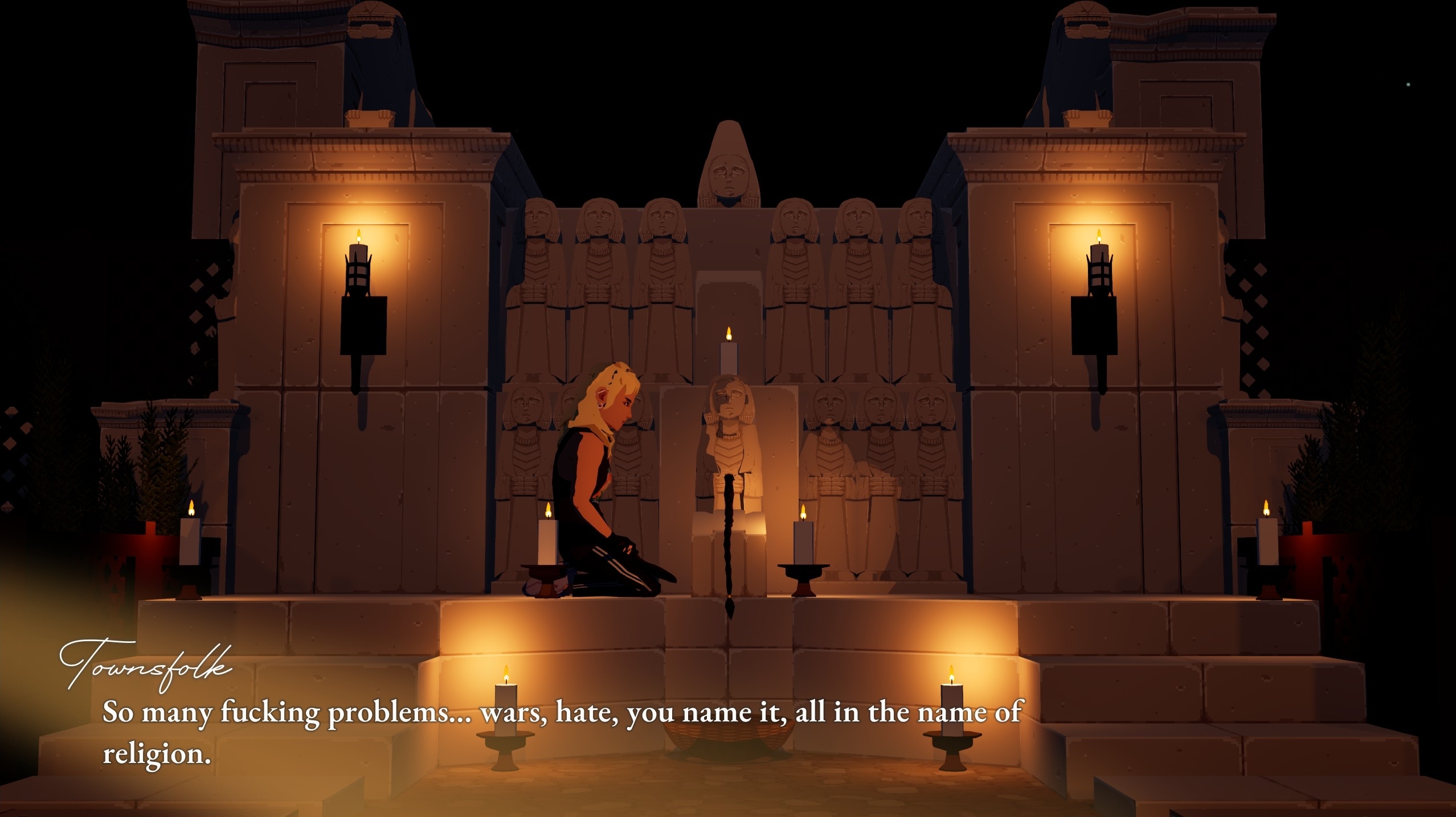 By night, you&rsquo;ll hear the wishes of the townsfolk, both trivial and world-changing.